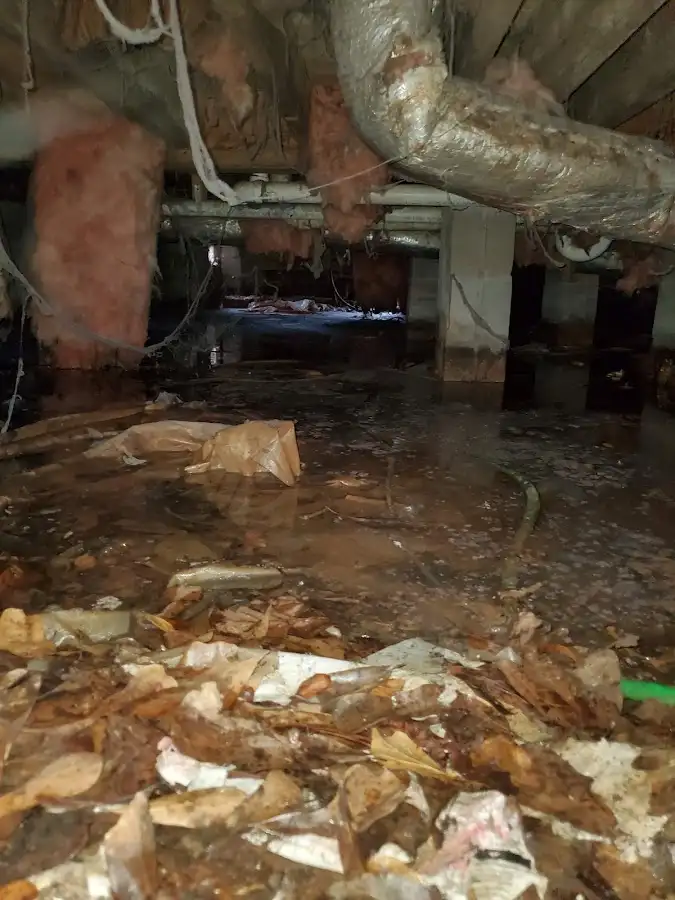 Crawl space flood assessment for Commercial Water Damage Restoration in Upper Chichester